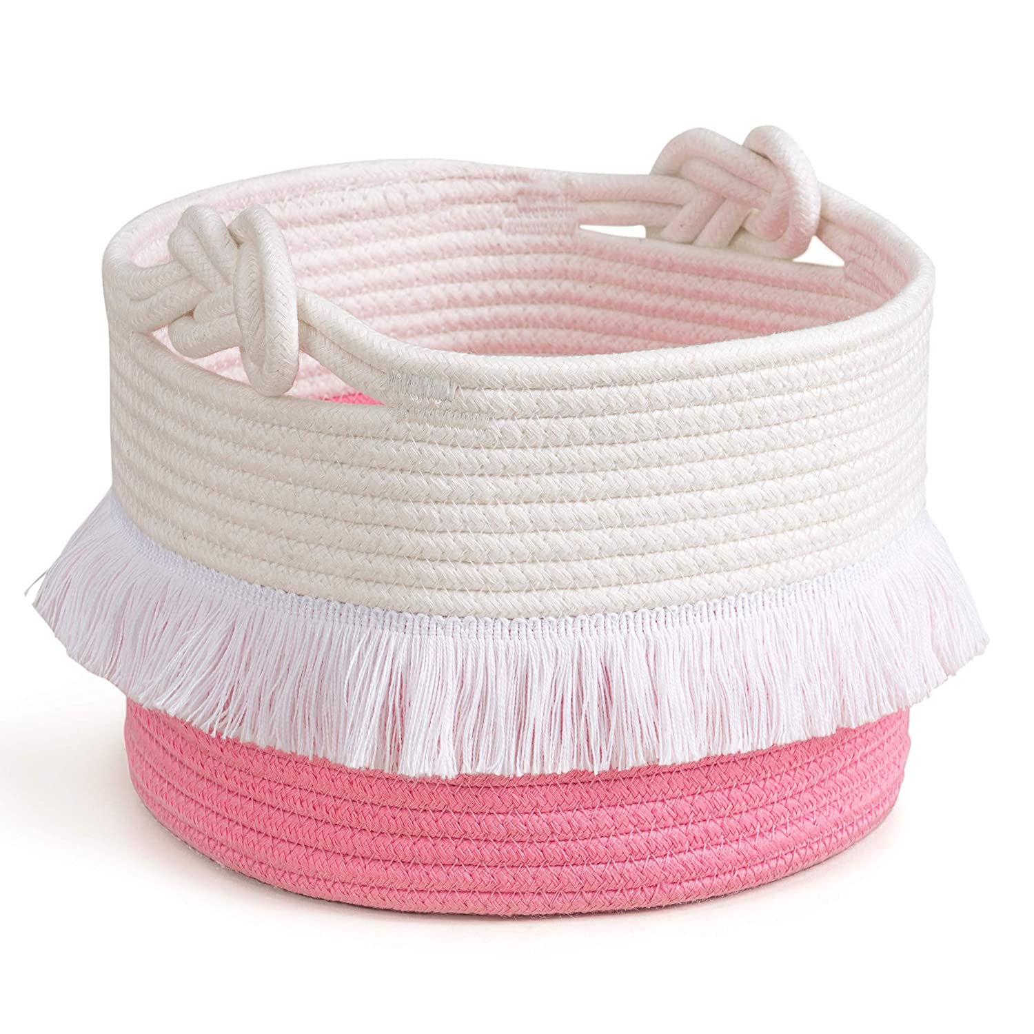 Small Rope Basket, Cute Tassel Decor for Girl, Pink – Cherry Now