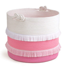 Load image into Gallery viewer, Large Rope Basket, Cute Tassel, Pink
