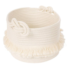 Load image into Gallery viewer, Small Woven Storage Baskets, Cute Tassel, Off-White
