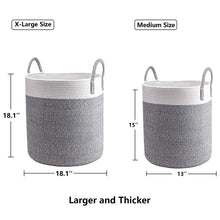 Load image into Gallery viewer, Large Cotton Rope Basket, Decorative Woven Basket for Laundry, Gray
