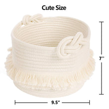 Load image into Gallery viewer, Small Woven Storage Baskets, Cute Tassel, Off-White
