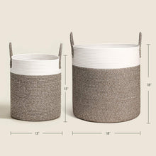 Load image into Gallery viewer, Large Cotton Rope Basket, Decorative Woven Basket for Laundry, Brown
