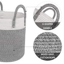 Load image into Gallery viewer, Medium Cotton Rope Basket, Decorative Woven Basket for Laundry, Gray
