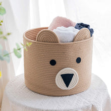 Load image into Gallery viewer, Small Bear Basket, Cotton Rope Basket, Cute Storage, Brown
