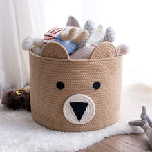 Load image into Gallery viewer, Small Bear Basket, Cotton Rope Basket, Cute Storage, Brown
