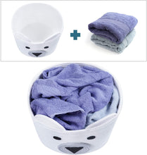 Load image into Gallery viewer, Small Bear Basket, Cotton Rope Basket, Toy Storage, White
