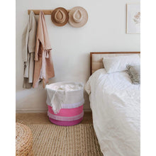 Load image into Gallery viewer, Extra Large Woven Storage Baskets, Cute Tassel Nursery Decor for Baby &amp; Girl,Pink
